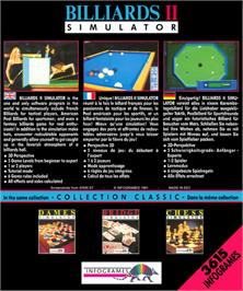 Box back cover for Billiards 2 Simulator on the Commodore Amiga.
