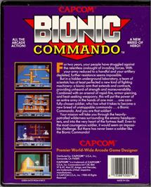 Box back cover for Bionic Commando on the Commodore Amiga.