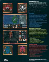 Box back cover for Black Crypt on the Commodore Amiga.