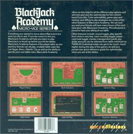 Box back cover for Blackjack Academy on the Commodore Amiga.