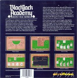 Box back cover for Blackjack Academy on the Commodore Amiga.