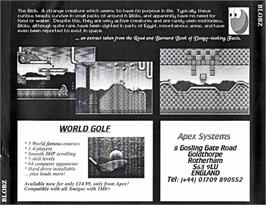 Box back cover for Blobz on the Commodore Amiga.