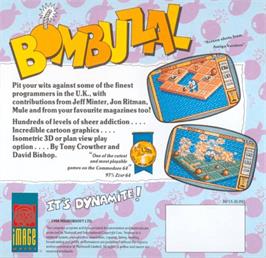 Box back cover for Bombuzal on the Commodore Amiga.