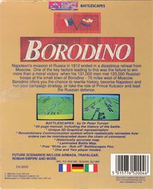 Box back cover for Borodino on the Commodore Amiga.
