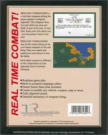 Box back cover for Brigade Commander on the Commodore Amiga.