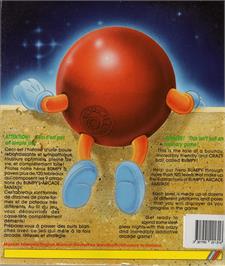 Box back cover for Bumpy's Arcade Fantasy on the Commodore Amiga.