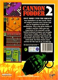 Box back cover for Cannon Fodder 2 - Alien Levels on the Commodore Amiga.