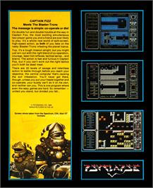 Box back cover for Captain Fizz Meets The Blaster-trons on the Commodore Amiga.
