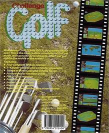 Box back cover for Challenge Golf on the Commodore Amiga.