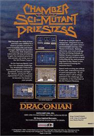 Box back cover for Chamber of the Sci-Mutant Priestess on the Commodore Amiga.