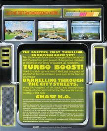 Box back cover for Chase H.q. on the Commodore Amiga.