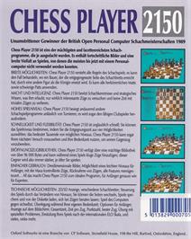 Box back cover for Chess Player 2150 on the Commodore Amiga.