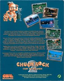 Box back cover for Chuck Rock 2: Son of Chuck on the Commodore Amiga.