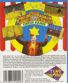 Box back cover for Circus Games on the Commodore Amiga.
