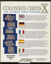 Box back cover for Colossus Chess X on the Commodore Amiga.