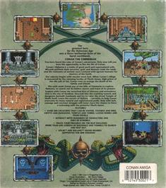 Box back cover for Conan - The Cimmerian on the Commodore Amiga.