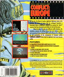Box back cover for Conflict - Europe on the Commodore Amiga.
