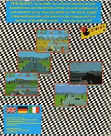 Box back cover for Continental Circus on the Commodore Amiga.