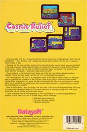 Box back cover for Cosmic Relief: Prof. Renegade to the Rescue on the Commodore Amiga.