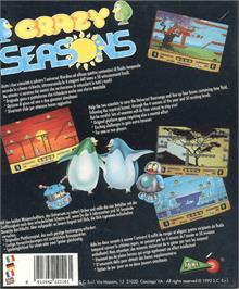 Box back cover for Crazy Seasons on the Commodore Amiga.