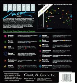 Box back cover for Crystal Quest on the Commodore Amiga.