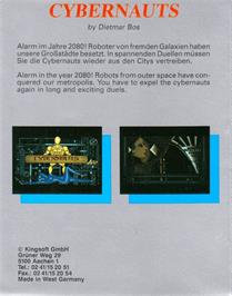 Box back cover for Cybernauts on the Commodore Amiga.