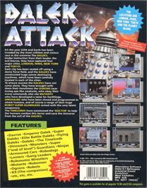Box back cover for Dalek Attack on the Commodore Amiga.