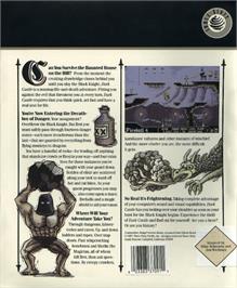 Box back cover for Dark Castle on the Commodore Amiga.
