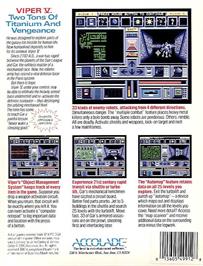Box back cover for Day of the Viper on the Commodore Amiga.