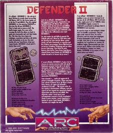 Box back cover for Defender 2 on the Commodore Amiga.