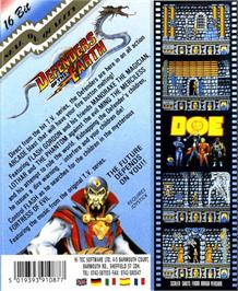 Box back cover for Defenders of the Earth on the Commodore Amiga.