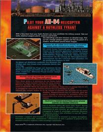 Box back cover for Desert Strike - Return To The Gulf on the Commodore Amiga.