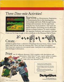 Box back cover for Designasaurus on the Commodore Amiga.