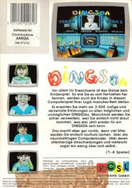 Box back cover for Dingsda on the Commodore Amiga.