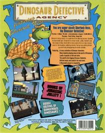 Box back cover for Dinosaur Detective Agency on the Commodore Amiga.