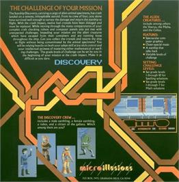 Box back cover for Discovery (microillusions) on the Commodore Amiga.
