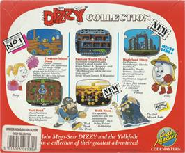 Box back cover for Dizzy Collection on the Commodore Amiga.