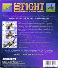 Box back cover for Dogfight - 80 Years of Aerial Warfare on the Commodore Amiga.