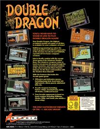 Box back cover for Double Dragon on the Commodore Amiga.