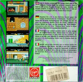 Box back cover for Double Dragon on the Commodore Amiga.