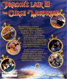 Box back cover for Dragon's Lair 3 - The Curse Of Mordread on the Commodore Amiga.
