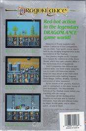 Box back cover for Dragons of Flame on the Commodore Amiga.