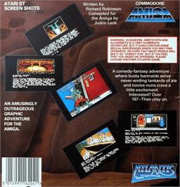 Box back cover for Dungeons, Amethysts, Alchemists 'n' Everythin' on the Commodore Amiga.