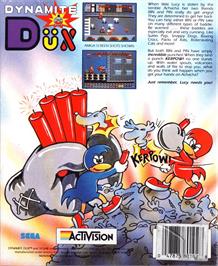 Box back cover for Dynamite Düx on the Commodore Amiga.