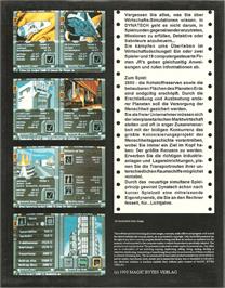 Box back cover for Dynatech on the Commodore Amiga.