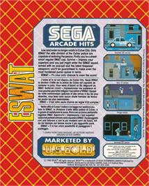 Box back cover for ESWAT on the Commodore Amiga.