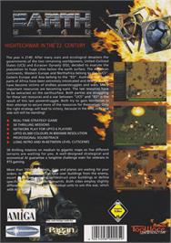 Box back cover for Earth 2140: Mission Pack on the Commodore Amiga.