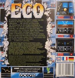 Box back cover for Eco on the Commodore Amiga.