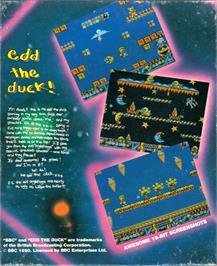 Box back cover for Edd The Duck! on the Commodore Amiga.