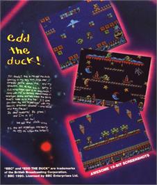 Box back cover for Edd the Duck on the Commodore Amiga.